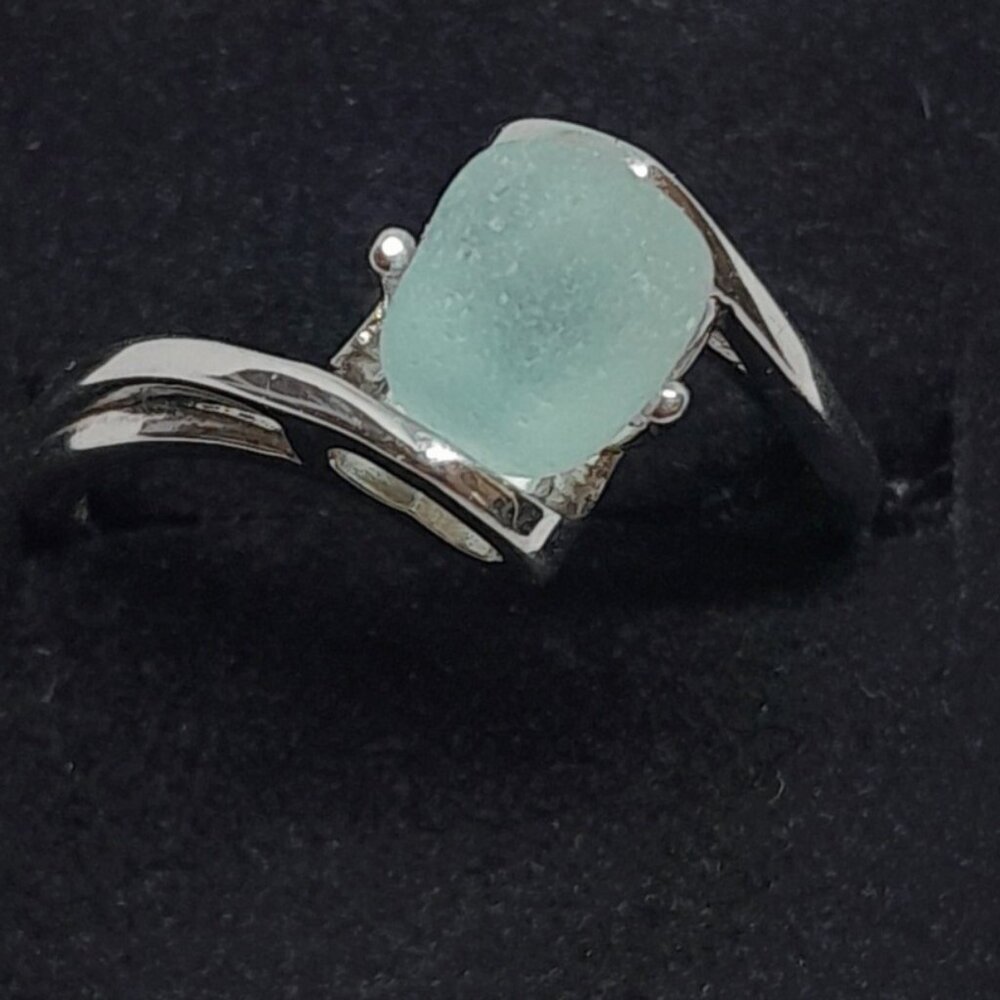 925 Sterling Silver Sea Glass Ring